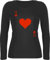 Langarmshirt Damen - & Fasching - Queen Kartenspiel Karneval I Spielkarte Dame Rot Herzdame - XXL - Schwarz - Spielkarten Oberteil Karnevals t Shirt Faschings q Langarm herzkönigin top
