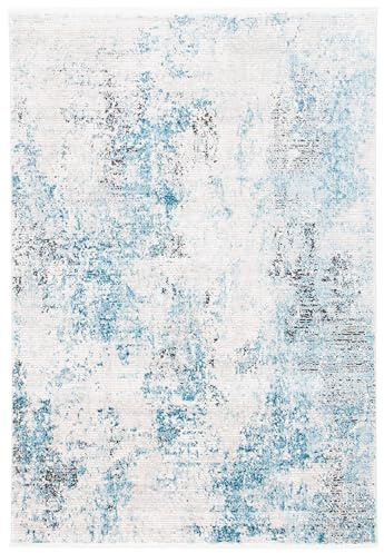 Safavieh Contemporary Indoor Woven Rectangle Area Rug, Shivan Collection, SHV778, in Blue/Grey, 160 X 229 cm for Living Room, Bedroom or Any Indoor Space