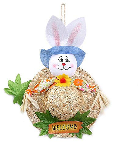 Uteruik Holzschild zum Aufhängen Willkommen Schild Osterhase Tür Hängende Ornamente Osterdeko L-#1