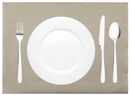 Mank Tischset aus Airlaid Uni | Tischsets 40 x 30 cm für Gastronomie und Feiern |100 Stück (Beige Grey)