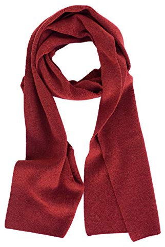 FosterNatur, Damen/Herren Merino Schal glatt, 100% Wolle (Russet red)