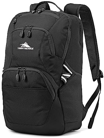 High Sierra Swoop Backpack with Laptop Pocket + Tablet Sleeve, Fits most 17” Laptops, 30L, Black