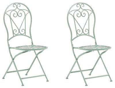 Beliani Stilvolles Gartenstuhl Set 2er Set Metall grün zusammenklappbar Trento