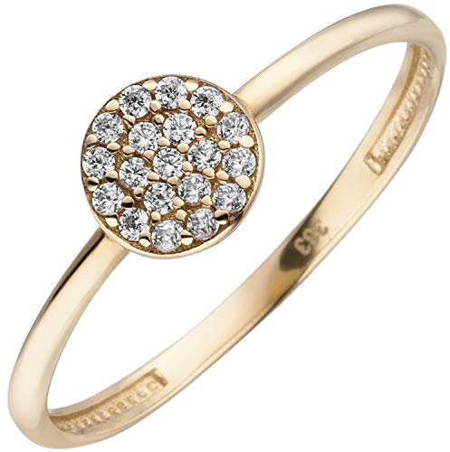 Jobo Damen-Ring aus 8 Karat 333 Gold mit 19 Zirkonia Größe 56
