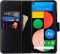 STILGUT Talis kompatibel mit Google Pixel 4a 5G Hülle mit Kartenfach aus Leder, Flip Cover, Wallet Case, Lederhülle mit Fächern, Standfunktion & Verschluss - Schwarz Nappa