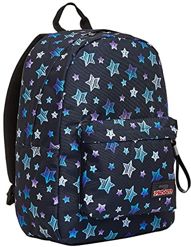 Seven Ischoolpack Schulranzen, Geräumige Schultasche für Teenager, Mädchen und Jungen, mit Laptopfach & USB Anschluss, italienisches Design, schwarz, inkl. Powerbank