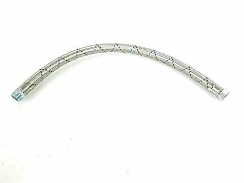 CHM GmbH® Panzerschlauch 1 Zoll Länge 80-90cm Stahl Flexschlauch bis 12 Bar, Größe: 80 cm ohne Bogen