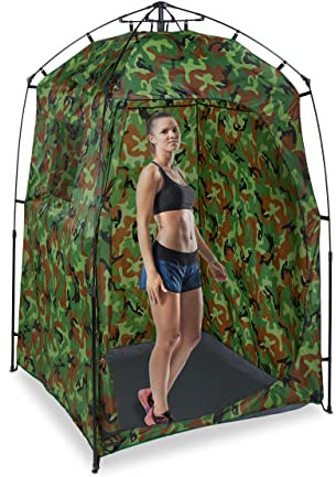 Relaxdays Tente de Douche, Cabine Haute XXL Fonction Pop-up, HxLxP: 228x140x140 cm, étanche, Pliable, Camouflage, Vert