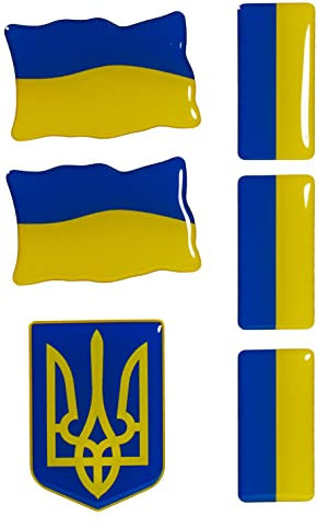 BIKE-label Ukraine 3D Aufkleber Flaggen 6 Stück versch. Größen Sticker Auto Kfz Motorrad X301403