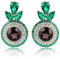 JewelryPalace Avocado Rundschliff 5.1ct Echt Braun Rauchquarz Simulierter Halo Smaragd Grün Ohrstecker Silber 925 Damen, Gelb Stein Schmuck Set, Ohrringe Edelstein Mädchen Ohrstecker Geschenk Frauen