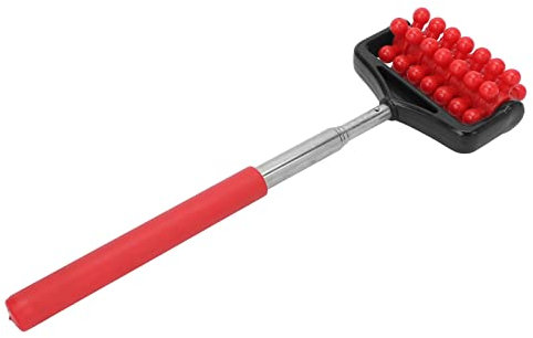 Rückenkratzer, Teleskop Massagegerät Rückenmuskelrolle, Verstellbares Massagegerät mit Komfortablem Griff, Partikelmassage und 360° Drehung, Ideal für Arm, Kopf und Rücken, Tragbar