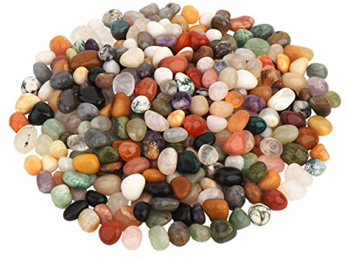 NKlaus 300g Trommelsteine 5-10mm Edelsteine natürliche Indien Mix Schmucksteine Deko 11099