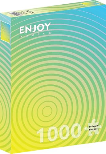 Puzzle 1000 Teile für Erwachsene - Verlauf aus blauen und gelben Kreisen | Matt & blendfrei | Unterhaltsam & anspruchsvoll | 68 x 48 cm | Besonderes Geschenk | Enjoy