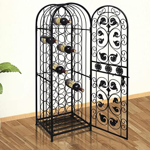 WIFESE Flaschenregal für 45 Flaschen Weinflaschenhalter Weinregal Wand GeträNkeregal Weinregal Metall Weinhalter Flaschenregal Schmal Weinregal Stapelbar Schnapsregal Metall 45x35,7x133,5 cm