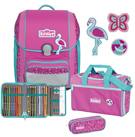 SCOUT Genius Schulranzen Set 4-tlg. Flamingo