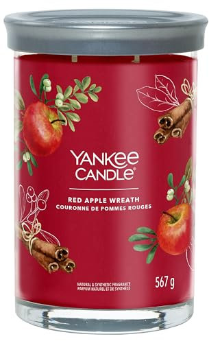 Yankee Candle Signature Scented Candle | Red Apple Wreath Large Jar Candle with Double Wicks | Soy Wax Blend Long Burning Candle | Perfect Gifts for Women