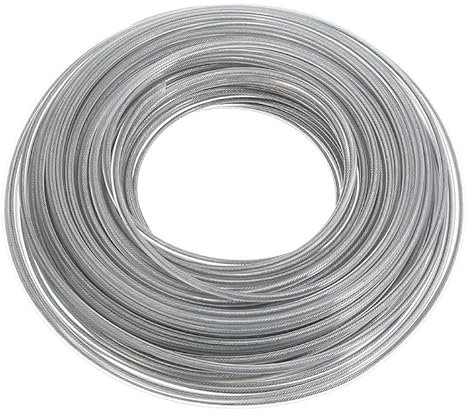 JUMELA Nylonhülse mit integriertem Stahldraht, 3 mm/2,7 mm, Rasentrimmer, Drahtseil, Schnur, Rasentrimmer, Motorsense, Lange runde Rolle, Ersatz-Trimmerfaden for Gras, 50 Meter (Size : 2.7mm)