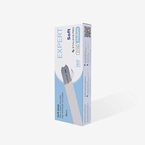 STALEKS PRO Lot de 25 housses de limes minérales avec mousse « Papmam » pour base droite Expert papier écologique (grain 180)