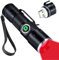 DARKDAWN Lampe de poche rouge rechargeable par USB, Mini LED Lampe de poche Focus réglable ，lampe flash avec clip de poche pour la pêche, l'apiculture, la chasse, l'astrophotographie de nuit (black)