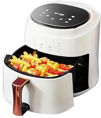 Friggitrice Ad Aria da 8 Litri, Friggitrice Elettrica di Grande capacità, Friggitrice Ad Aria Bianca Multifunzione, Patatine Fritte, Controllo Touch LCD, 1400 W