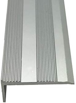 Grandismo® - Stair Nosing 9mm - Stick-Down Edging Tread Strip - Tile/Laminate/Wood Aluminium to Vinyl or Carpet - Threshold Strip Trim/Edging - Silver - Extra Long 9ft / 2.7m / 270cm / 2700mm