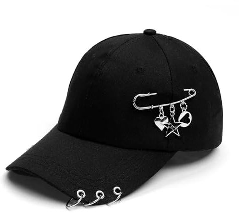 Y2k Hüte Kreative Piercing Ring Baseball Cap Punk Hip Hop Caps Baumwolle Solid Einstellbare Unisex Caps Frauen Kpop Hüte