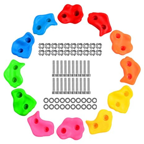 Lambo Klettern an Felswänden hält den Innenbereich, Kletterwand für Klettergerüste, bunt, Klettergriffe, Zubehör für Spielplatz zum Klettern an Bäumen