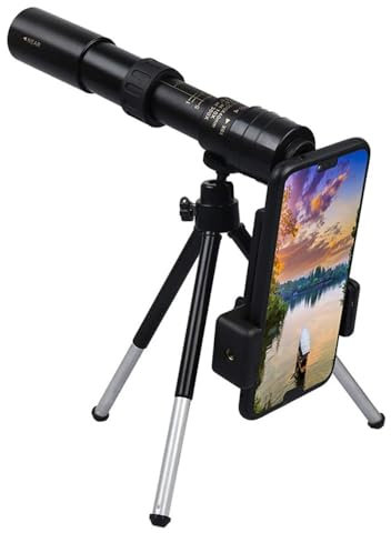4K 10–300 x 40 mm Super-Telezoom-Monokular-Teleskop mit Smartphone-Halterung, Stativ, beschlagsicher, wasserdicht, Militär-Teleskop für Vogelbeobachtung, Reisen, Wandern, Camping (Monokula + Stativ)