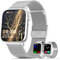 elfofle Smartwatch Damen Herren mit Telefonfunktion, 1,83 HD Touchscreen, IP67 Wasserdicht /SpO2 Fitness Tracker/Menstruationszyklus Herzfrequenz Schlafmonitor für iOS Android Silber