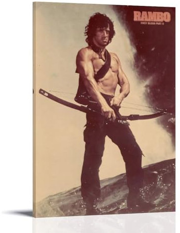 OUTFYT Filmposter First Blood Rambo, HD-Poster, dekorative Malerei, Leinwand, Wandposter und Kunstdruck, moderne Familienschlafzimmer-Dekoration, Poster, 60 x 90 cm