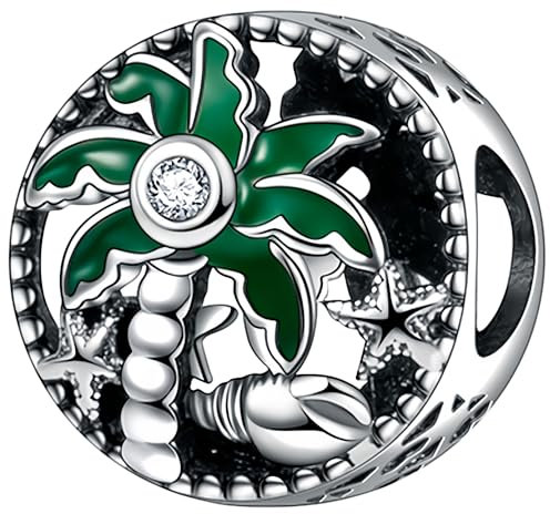 DOLARISE Charms für Pandora Armbänder, 925 Sterling Silber Kokosnuss Baum Muschel Seestern Bead Charm Anhänger Schmuck Geschenk für Frauen Mädchen Mutter Familie Freund