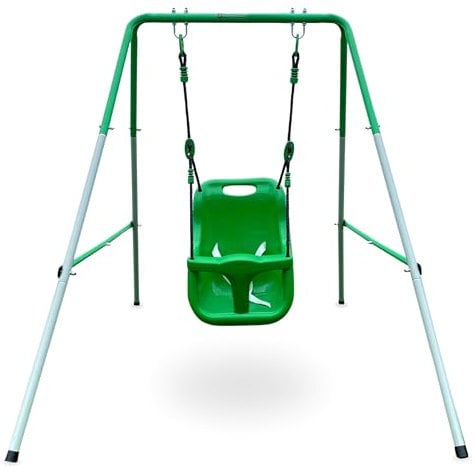 HyperMotion Columpio para bebés (a Partir de 6 Meses) y niños pequeños (hasta 25 kg) con cinturón de Seguridad, Columpio para Interior y Exterior, Altura Ajustable, Verde