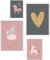 Rabano Art 4er Set Kinderzimmer Poster DIN A4 & DIN A5 in Pastell Farben Einhorn | Bilder Kinderzimmer, Kinderzimmer Deko, Wandbilder, Deko Bilder, Boho Dekoration für Kinder