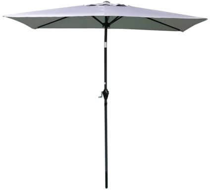Meublorama Parasol inclinable rectangulaire gris clair, dimension 135x210cm