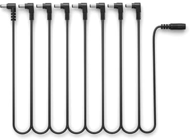 RuiJOTWAT 9V DC 8 Way Bend Angle Plug Daisy Chain Power Cable for Guitar Pedals