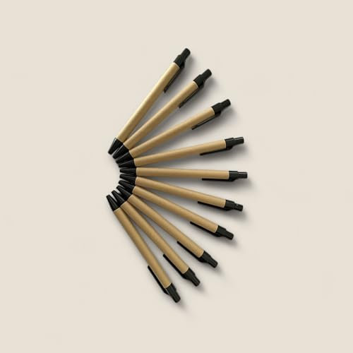 10 x Nachhaltige Papierkugelschreiber als Geschenk - Personalisierter Kugelschreiber mit Gravur - Stift mit Gravur