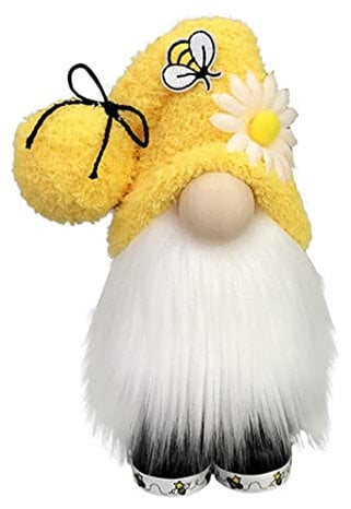 BEAHING Bee Day Gnome Bumble Bee Faceless Doll Plush Dwarf Elf Ornament Decoration for Farmhouse Spring Desktop Style1 Bee Day Gnome