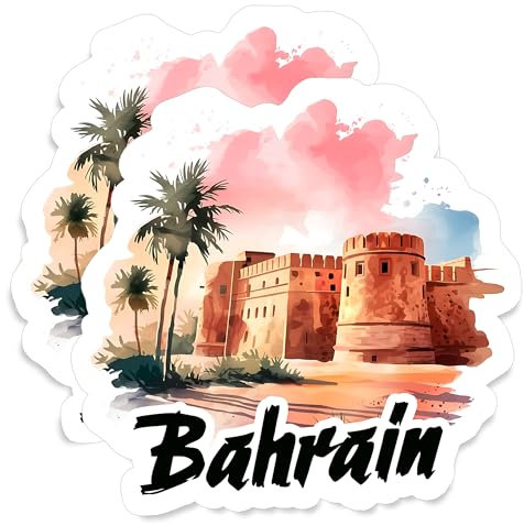 Bahrain Magnet 4 inch 2 Pack Vinyl for Souvenir Gift Refrigerator Fridge Dishwasher ID 44999