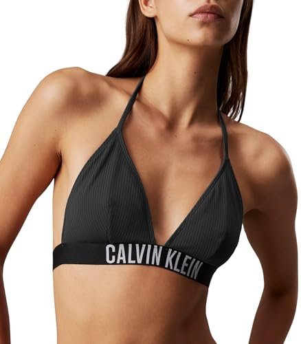 Calvin Klein Donna Top Bikini a Triangolo Imbottitura Estraibile, Nero (Black), L