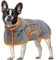 OUOBOB Hundetrocknungsmantel, Hundemantel zum Trocknen von Hunden, rosa Hundetücher für mittlere Hunde, Mikrofaser Hunderobe mit Kapuze für verstellbare Bauchgurte für Frenchie, Boston Terrier M