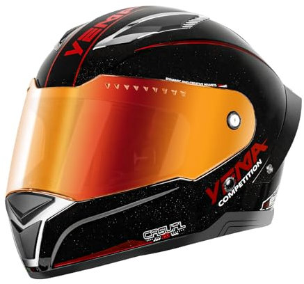 YEMA Casco da moto integrale per adulti, Casco unisex per ciclomotori e moto da strada con prese d'aria regolabili - Leggero e confortevole per scooter, cruiser YM-850