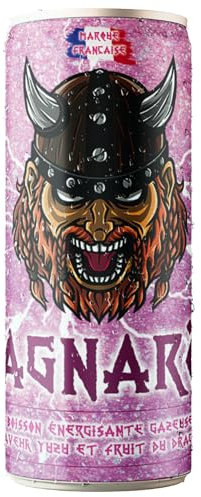 Ragnarök Energy Drink - Boisson énergisante - Saveur Yuzu/Fruit du Dragon - 250 ml - Marque Française - Pack de 24 Canettes - Conservation 18 Mois