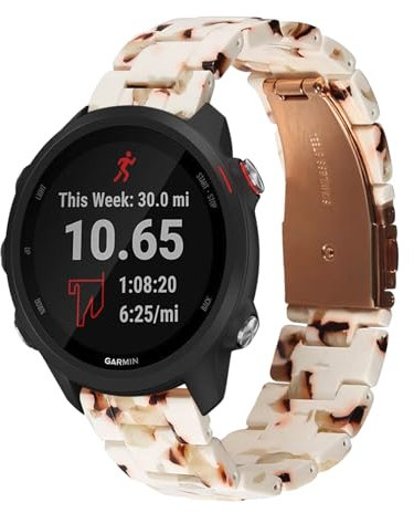 Bracelet en Résine pour Garmin Forerunner 55 Bracelet de Montre, avec Métal Plié Fermoir pour Femme Homme Réglable Colorée Bande de Rechange Compatible avec Garmin Forerunner 55 Sangle (18)