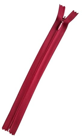 Reißverschluss Nahtverdeckt Kunststoff Verdeckte Reißverschlüsse fein nicht-teilbar 3mm (dunkelrot, 20cm)