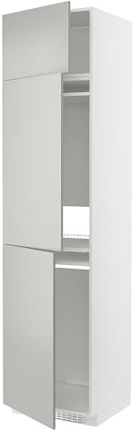 ProTuning METOD High Cab f réfrigérateur/congélateur avec 3 portes, blanc/Havstorp gris clair, 60 x 60 x 240 cm