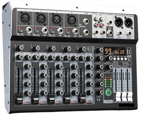 DJ-Controller, 99 DSP Effekt Mixer Rekord PC 48V Phantom Power USB Sound Mixer Bluetooth DJ Konsole Mischen