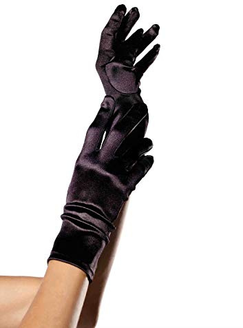 Leg Avenue Women's Satin Wrist Length Gloves, Multi-colored, One Size