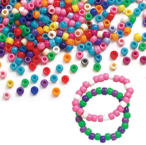 Baker Ross Großpackung Perlen - bunt - für Kinder zum Basteln von Schmuck - Ketten - Armbändern - 600 Stück