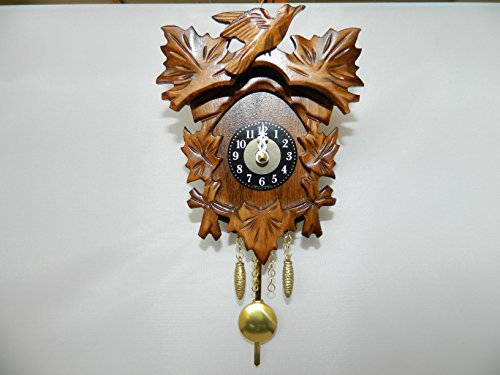 Engstler Quartz-Miniatur Schwarzwälder Kuckkuckuhr 0125/8 QP hanbemalt mit Kuckuckruf