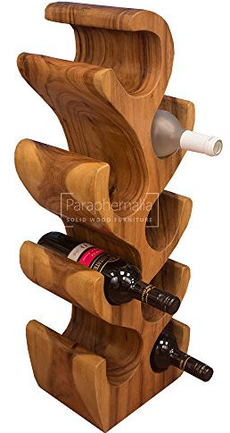 Solid suar wood tree wine rack 8 bottle - Rich wax finish (Part of our monkey pod range)